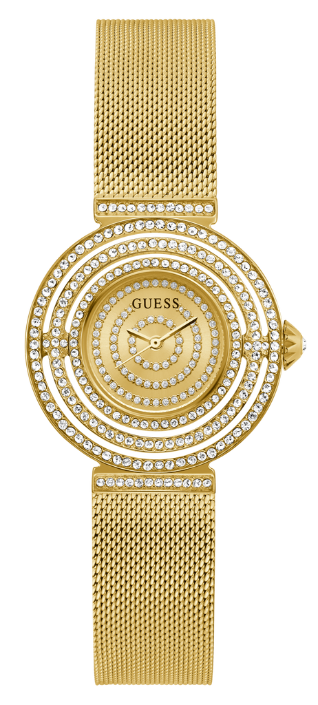 Guess Dream Quartz Gold Dial Gold Mesh Strap Watch For Women - GW0550L2 Buy Now By Guess