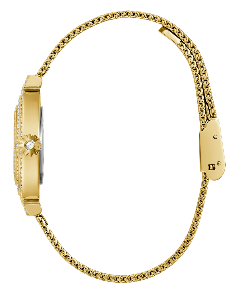 Guess Dream Quartz Gold Dial Gold Mesh Strap Watch For Women - GW0550L2 Buy Now By Guess
