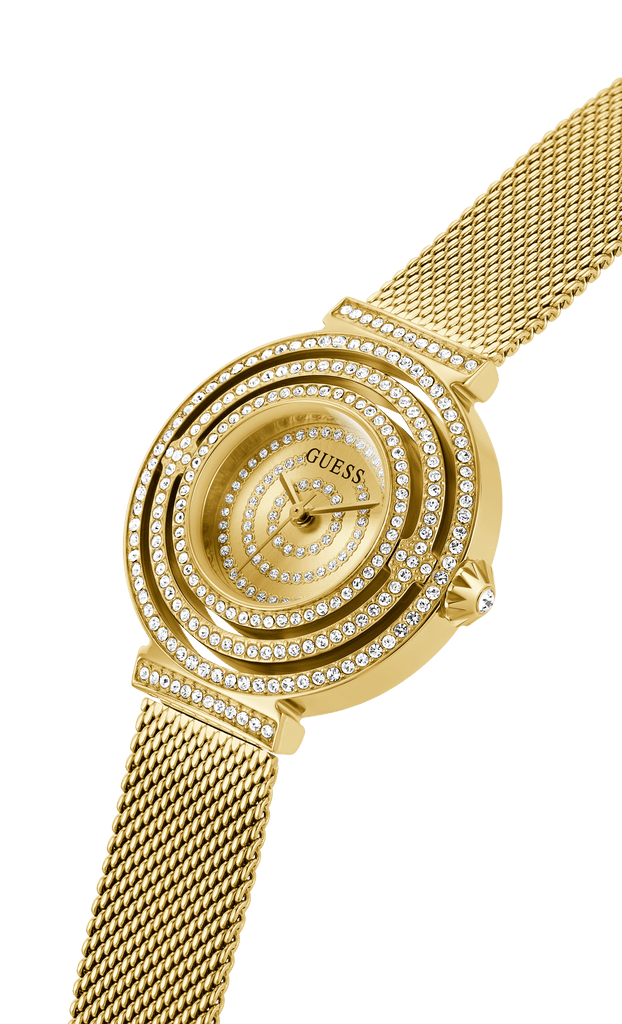 Guess Dream Quartz Gold Dial Gold Mesh Strap Watch For Women - GW0550L2 Buy Now By Guess