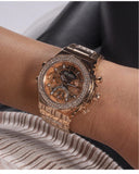 Guess Fusion Chronograph Rose Gold Dial Rose Gold Steel Strap Watch for Women - GW0552L3 Buy Now By Guess