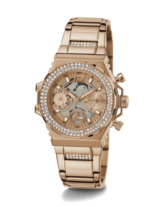 Guess Fusion Chronograph Rose Gold Dial Rose Gold Steel Strap Watch for Women - GW0552L3 Buy Now By Guess