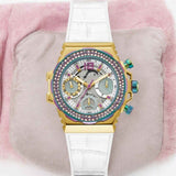 Guess Fusion Chronograph White Dial White Leather Strap Watch For Women - GW0553L2 Buy Now By Guess