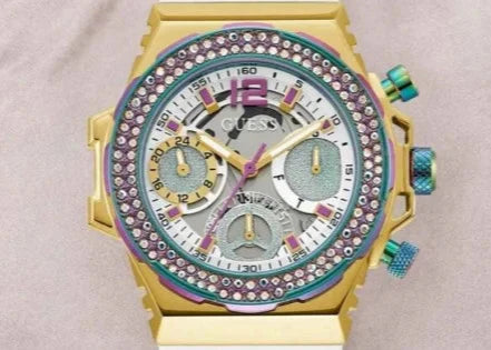 Guess Fusion Chronograph White Dial White Leather Strap Watch For Women - GW0553L2 Buy Now By Guess