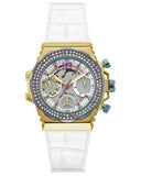 Guess Fusion Chronograph White Dial White Leather Strap Watch For Women - GW0553L2 Buy Now By Guess