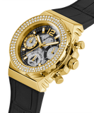 Guess Fusion Chronograph Black Dial Black Leather Strap Watch For Women - GW0553L4 Buy Now By Guess