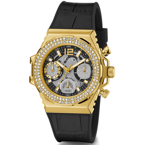 Guess Fusion Chronograph Black Dial Black Leather Strap Watch For Women - GW0553L4 Buy Now By Guess