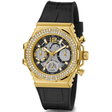 Guess Fusion Chronograph Black Dial Black Leather Strap Watch For Women - GW0553L4 Buy Now By Guess