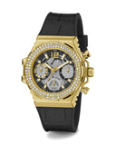 Guess Fusion Chronograph Black Dial Black Leather Strap Watch For Women - GW0553L4 Buy Now By Guess