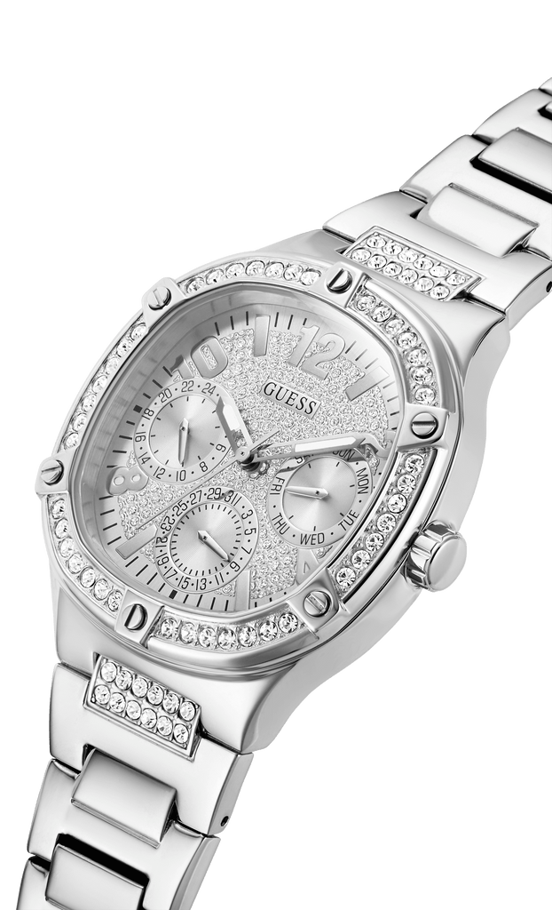 Guess Duchess Quartz Silver Dial Silver Steel Strap Watch For Women - GW0558L1 Buy Now By Guess