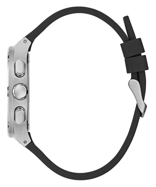 Guess Headline Chronograph Grey Dial Black Rubber Strap Watch for Men - GW0571G1 Buy Now By Guess