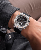 Guess Headline Chronograph Grey Dial Black Rubber Strap Watch for Men - GW0571G1 Buy Now By Guess