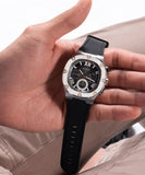 Guess Headline Chronograph Grey Dial Black Rubber Strap Watch for Men - GW0571G1 Buy Now By Guess