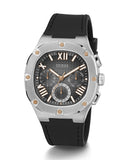 Guess Headline Chronograph Grey Dial Black Rubber Strap Watch for Men - GW0571G1 Buy Now By Guess