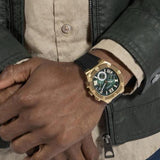 Guess Headliner Multifunction Green Dial Black Silicone Strap Watch For Men - GW0571G3 Buy Now By Guess