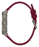 Guess Headline Multifunction Grey Dial Burgundy Silicone Strap Watch For Men - GW0571G4 Buy Now By Guess