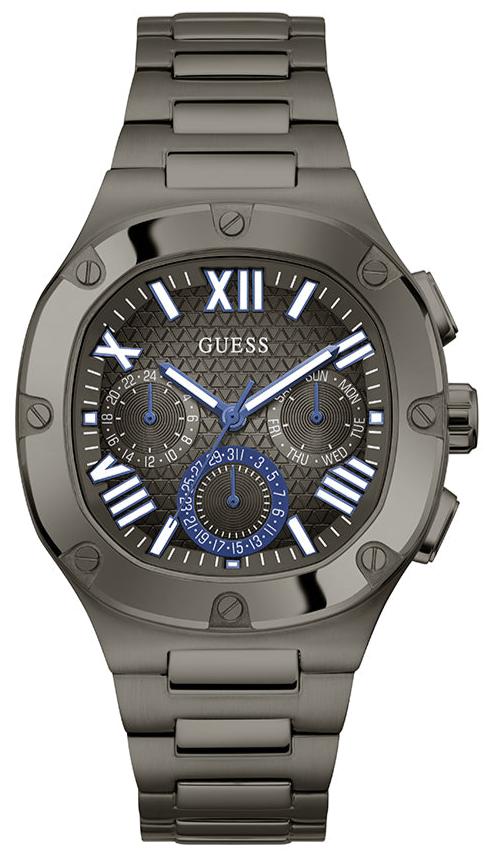 Guess Headliner Quartz Black Dial Grey Steel Strap Watch For Men - GW0572G5 Buy Now By Guess