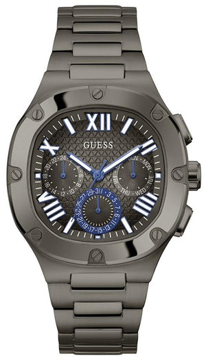 Guess Headliner Quartz Black Dial Grey Steel Strap Watch For Men - GW0572G5 Buy Now By Guess