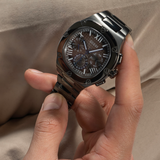 Guess Headliner Quartz Black Dial Grey Steel Strap Watch For Men - GW0572G5 Buy Now By Guess