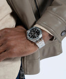 Guess Asset Quartz Black Dial Silver Steel Strap Watch For Men - GW0575G1 Buy Now By Guess