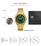 Guess Asset Quartz Green Dial Gold Steel Strap Watch For Men - GW0575G2 Buy Now By Guess
