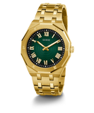 Guess Asset Quartz Green Dial Gold Steel Strap Watch For Men - GW0575G2 Buy Now By Guess