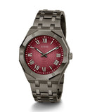 Guess Asset Quartz Red Dial Black Steel Strap Watch For Men - GW0575G5 Buy Now By Guess