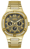 Guess Duke Glitz Crystals Gold Dial Gold Steel Strap Watch For Men - GW0576G2 Buy Now By Guess