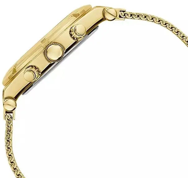 Guess Continental Chronograph Black Dial Gold Mesh Strap Watch For Men - GW0582G2 Buy Now By Guess