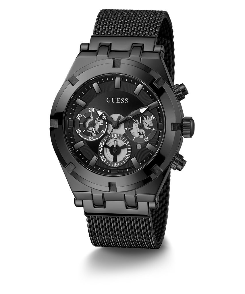 Guess Continental Chronograph Black Dial Black Mesh Strap Watch For Men - GW0582G3 Buy Now By Guess