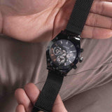 Guess Continental Chronograph Black Dial Black Mesh Strap Watch For Men - GW0582G3 Buy Now By Guess