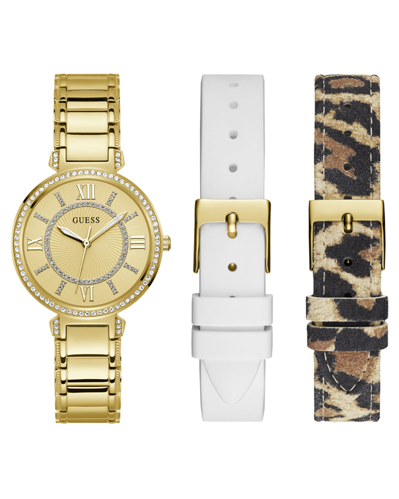 Guess Montage Quartz Gold Dial Gold Steel Strap Watch For Women - GW0588L1 Buy Now By Guess