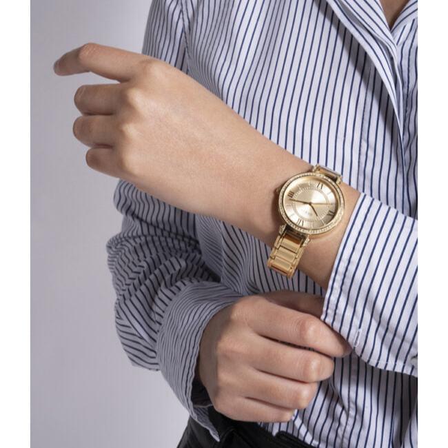 Guess Montage Quartz Gold Dial Gold Steel Strap Watch For Women - GW0588L1 Buy Now By Guess