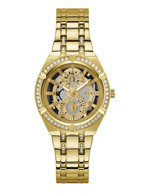 Guess Allara Quartz Gold Dial Gold Steel Strap Watch For Women - GW0604L2 Buy Now By Guess