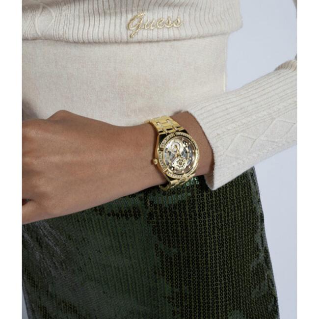 Guess Allara Quartz Gold Dial Gold Steel Strap Watch For Women - GW0604L2 Buy Now By Guess