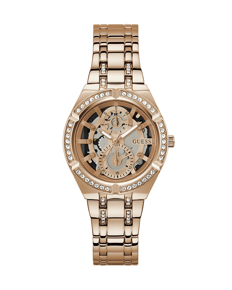 Guess Allara Quartz Rose Gold Dial Rose Gold Steel Strap Watch For Women - GW0604L3 Buy Now By Guess
