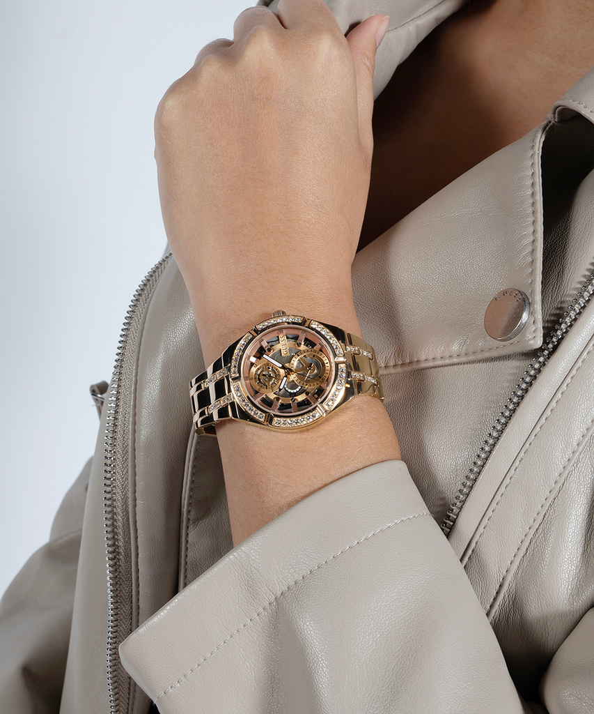 Guess Allara Quartz Rose Gold Dial Rose Gold Steel Strap Watch For Women - GW0604L3 Buy Now By Guess