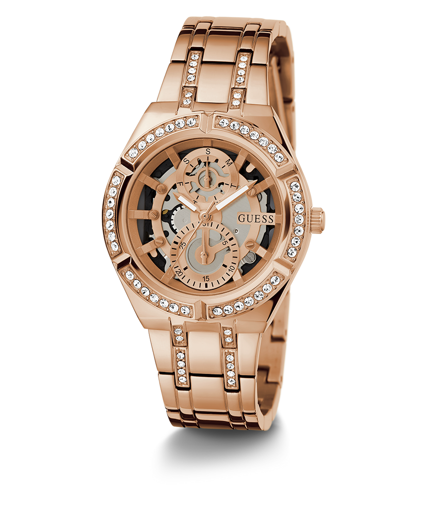 Guess Allara Quartz Rose Gold Dial Rose Gold Steel Strap Watch For Women - GW0604L3 Buy Now By Guess