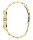 Guess Cubed Analog Gold Dial Gold Steel Strap Watch For Women - GW0606L2 Buy Now By Guess