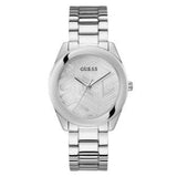 Guess Cubed Analog Silver Dial Silver Steel Strap Watch For Women - GW0606L1 Buy Now By Guess