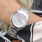 Guess Cubed Analog Silver Dial Silver Steel Strap Watch For Women - GW0606L1 Buy Now By Guess