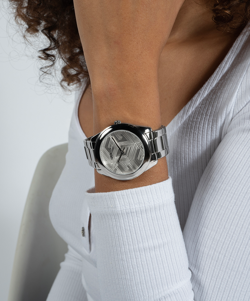 Guess G-Twist Silver Dial Silver Steel Strap Watch for Women - W1082L1 Buy Now By Guess