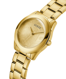 Guess Cubed Analog Gold Dial Gold Steel Strap Watch For Women - GW0606L2 Buy Now By Guess