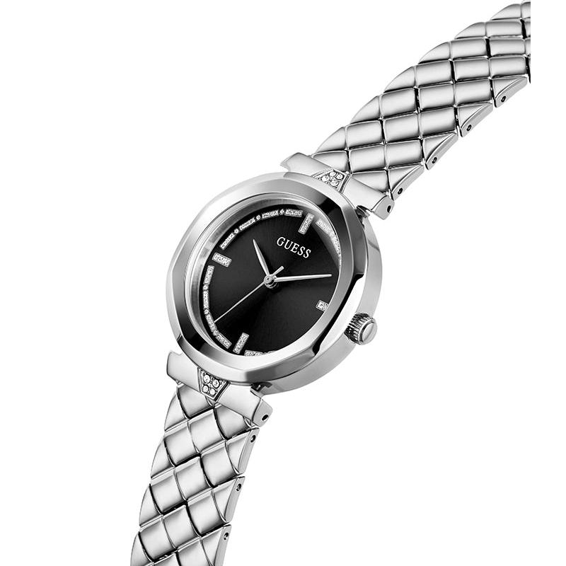 Guess Rumour Quartz Black Dial Silver Steel Strap Watch For Women - GW0613L1 Buy Now By Guess
