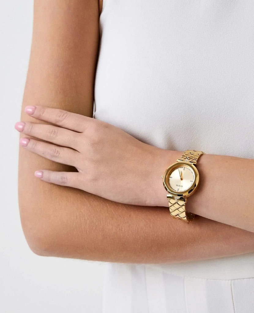 Guess Rumour Quartz Gold Dial Gold Steel Strap Watch For Women - GW0613L2 Buy Now By Guess