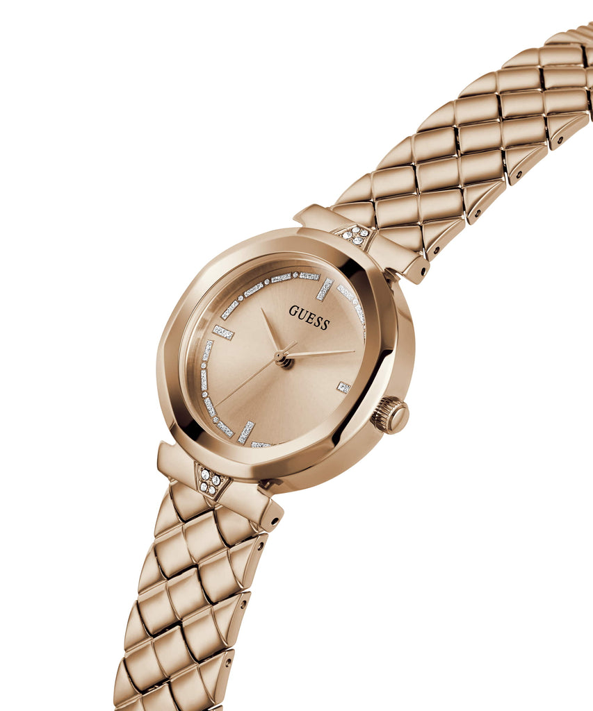Guess Rumour Quartz Rose Gold Dial Rose Gold Steel Strap Watch For Women - GW0613L3 Buy Now By Guess
