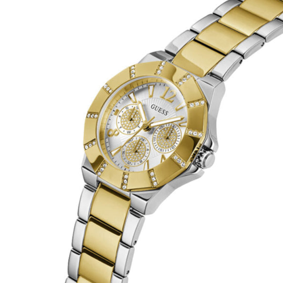 Guess Sunray Multifunction Silver Dial Two Tone Steel Strap Watch for Women - GW0616L2 Buy Now By Guess