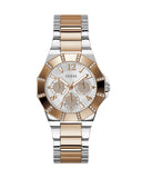 Guess Sunray Multifunction Crystals Silver Dial Two Tone Steel Strap Watch For Women - GW0616L3 Buy Now By Guess