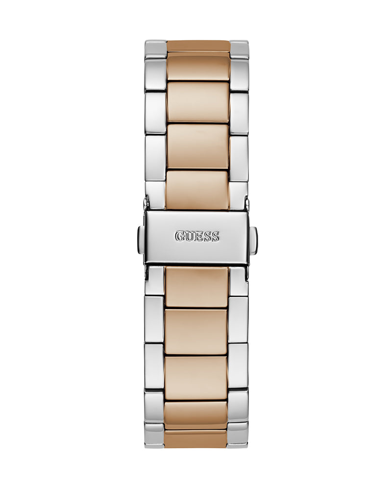 Guess Sunray Multifunction Crystals Silver Dial Two Tone Steel Strap Watch For Women - GW0616L3 Buy Now By Guess