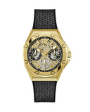 Guess Asteria Multifunction Gold Dial Black Rubber Strap Watch For Women - GW0620L2 Buy Now By Guess