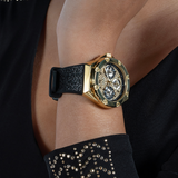 Guess Asteria Multifunction Gold Dial Black Rubber Strap Watch For Women - GW0620L2 Buy Now By Guess